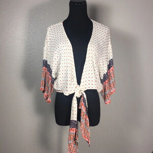 Patrons‎ of Peace Cropped Boho print Kimono Top